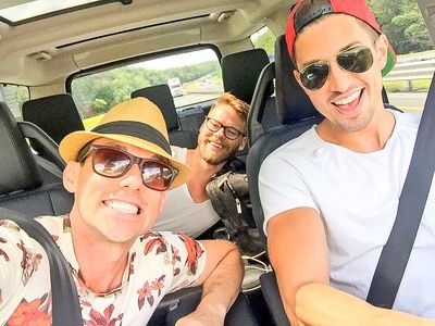 "Road Trippin!!! @RandyHarrison01 @TheNickAdams @ClearlyCearley P TOWN OR BUST." 
- Posted by The Skivvies on Twitter on August 20th, 2015
