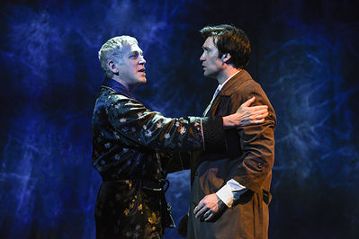 Stephen Spinella (Roy Cohn) and Danny Binstock (Joe Pitt) in Berkeley Repertory Theatre’s production of Angels in America, Part Two: Perestroika.
Photo courtesy of Kevin Berne/Berkeley Repertory Theatre
